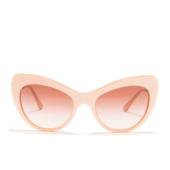 NEW Dolce & Gabbana 52mm Pearly Cat Eye Crystal Inlay Rose Gold Ombre Sunglasses - Picture 3 of 7